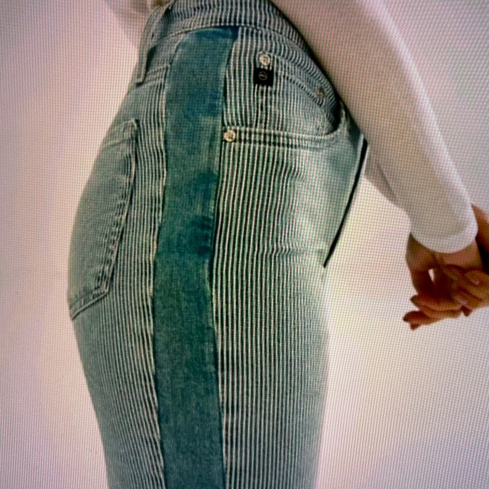 Adriano Goldschmied. ISABELLE SIDE PANEL Stripe skinny jeans. Size 27